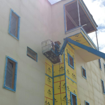 photo of exterior building foam insulation